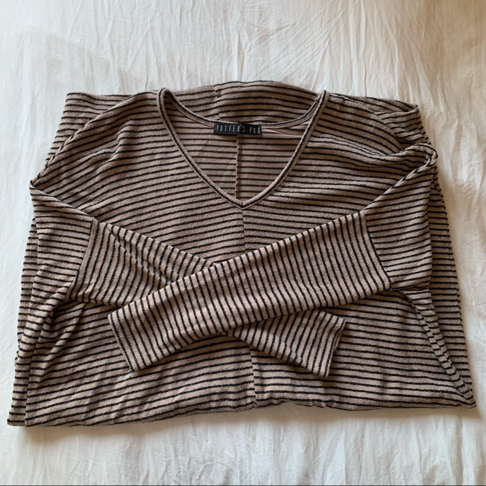 Tan and black striped dress
